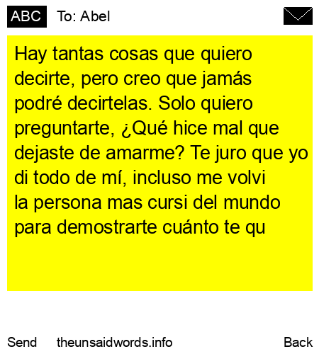 unsent message to Abel