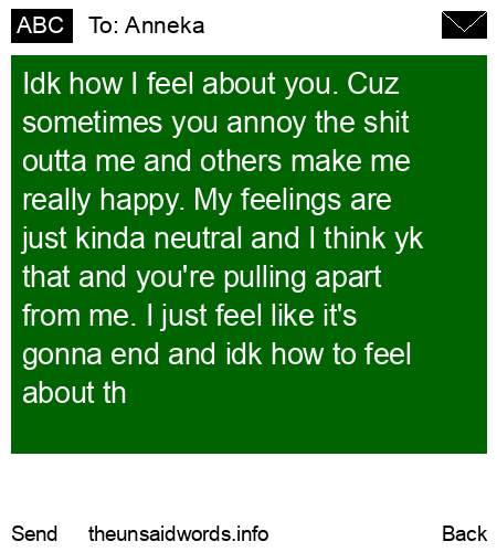 unsent message to Anneka
