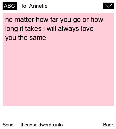 unsent message to Annelie