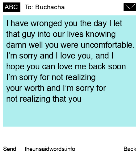 unsent message to Buchacha