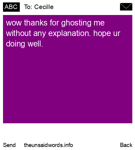 unsent message to Cecille