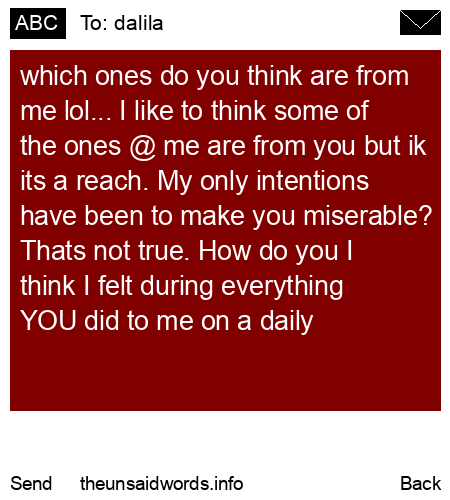 unsent message to dalila
