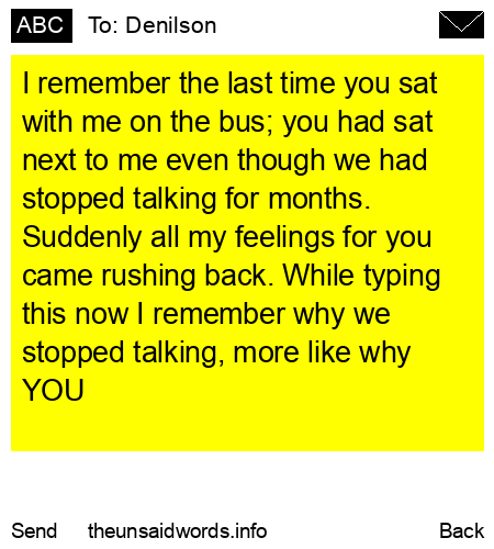 unsent message to Denilson