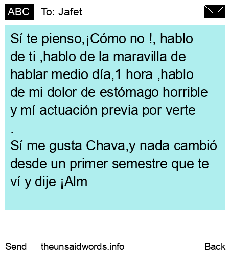 unsent message to Jafet