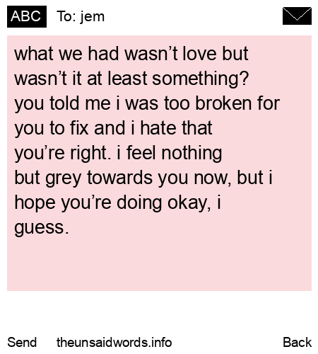 unsent message to jem