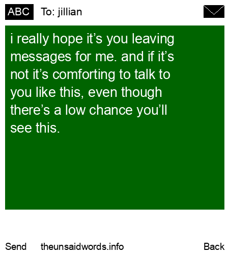 unsent message to jillian