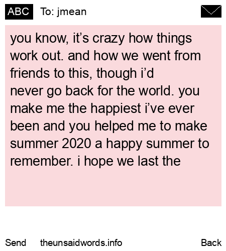 unsent message to jmean