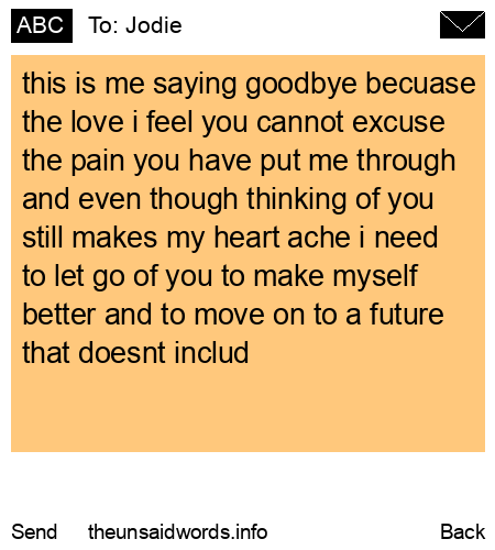 unsent message to Jodie