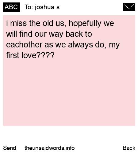 unsent message to joshua s