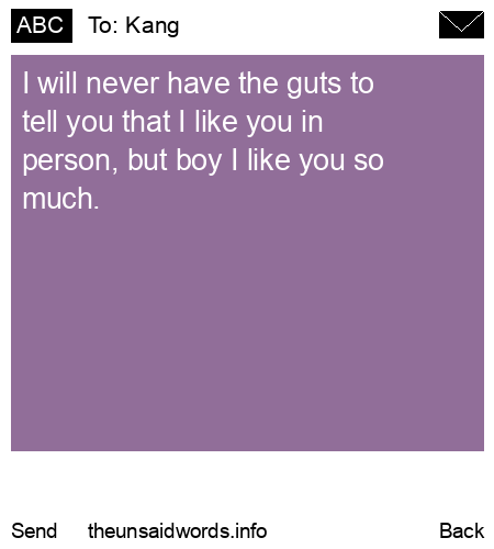 unsent message to Kang