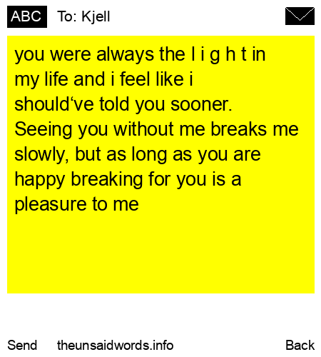 unsent message to Kjell