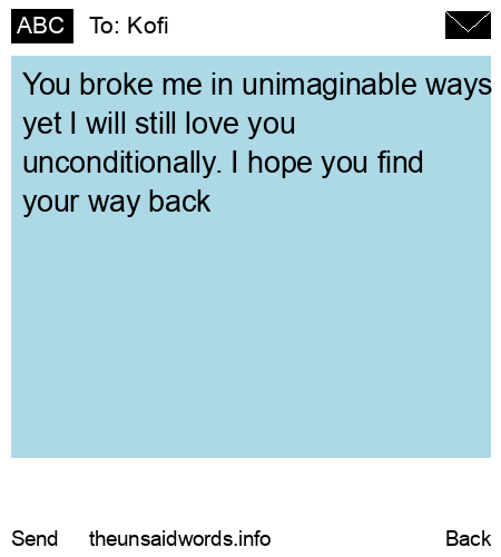 unsent message to Kofi