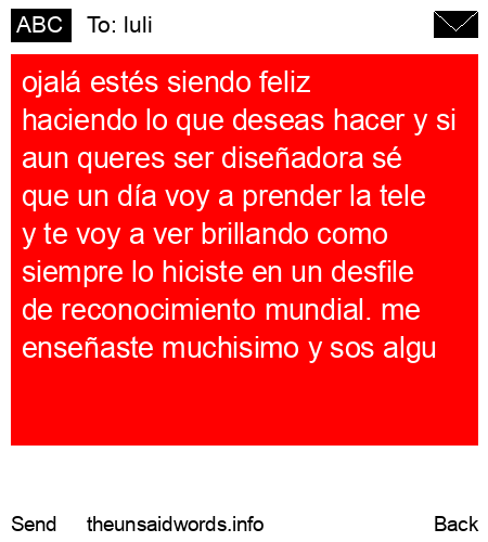 unsent message to luli