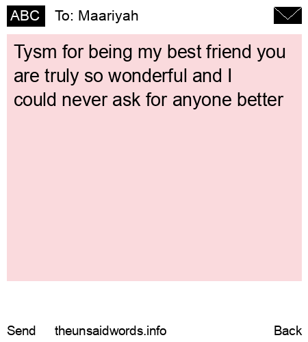 unsent message to Maariyah 
