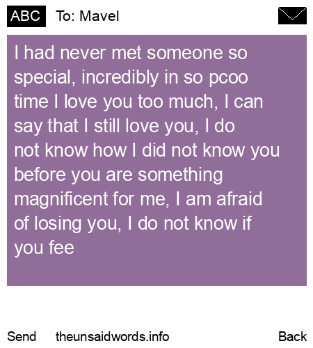 unsent message to Mavel