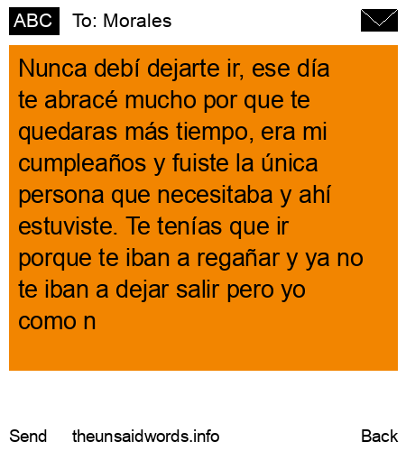 unsent message to Morales