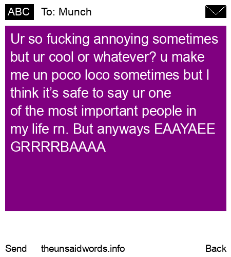 unsent message to Munch
