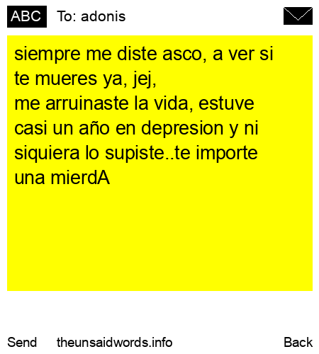 unsent message to adonis