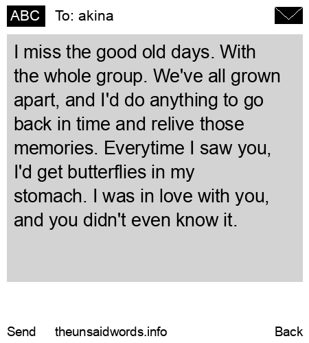 unsent message to akina