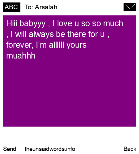 unsent message to Arsalah 