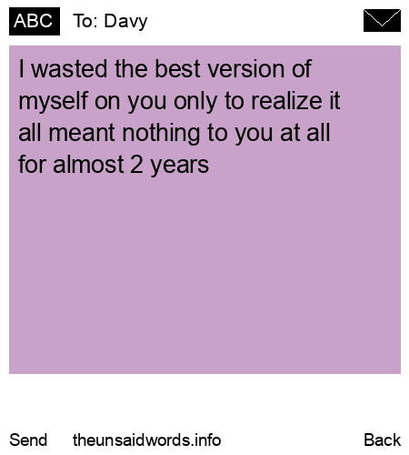 unsent message to Davy
