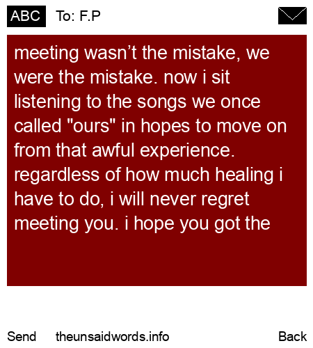 unsent message to F.P