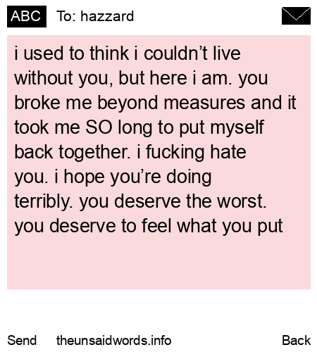 unsent message to hazzard