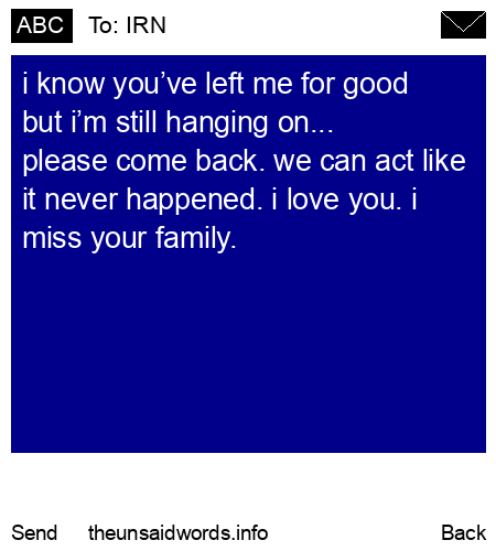 unsent message to IRN