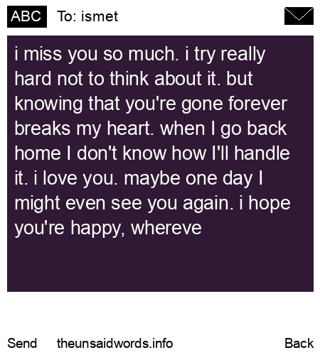 unsent message to ismet