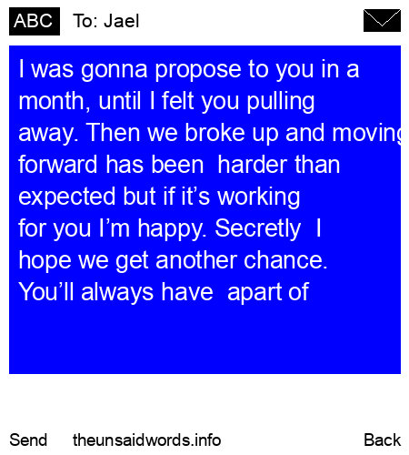 unsent message to Jael