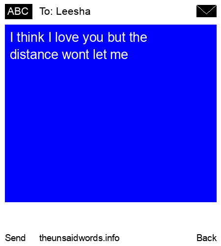 unsent message to Leesha