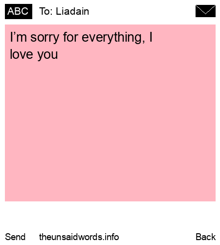 unsent message to Liadain