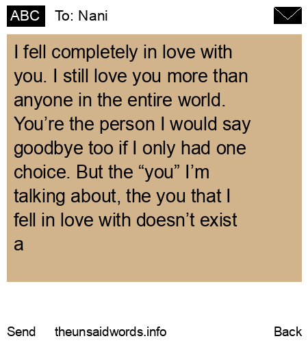 unsent message to Nani