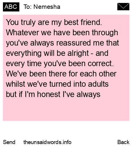 unsent message to Nemesha