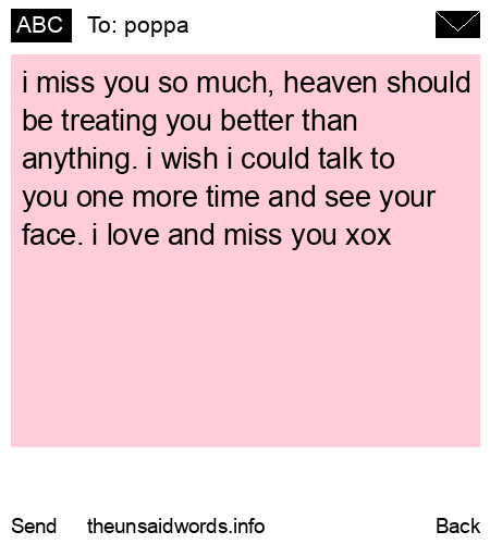 unsent message to poppa