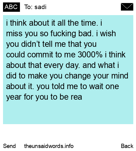 unsent message to sadi