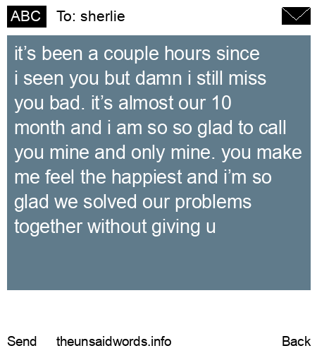 unsent message to sherlie