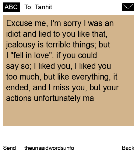 unsent message to Tanhit