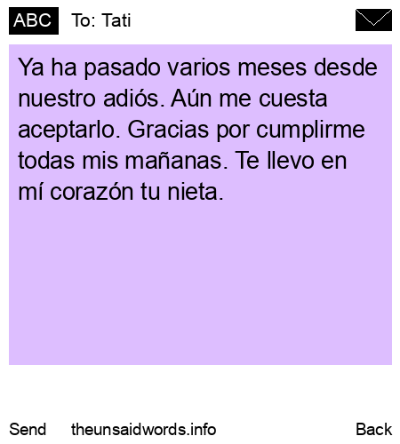 unsent message to Tati