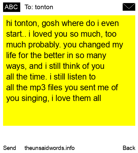 unsent message to tonton