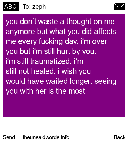 unsent message to zeph