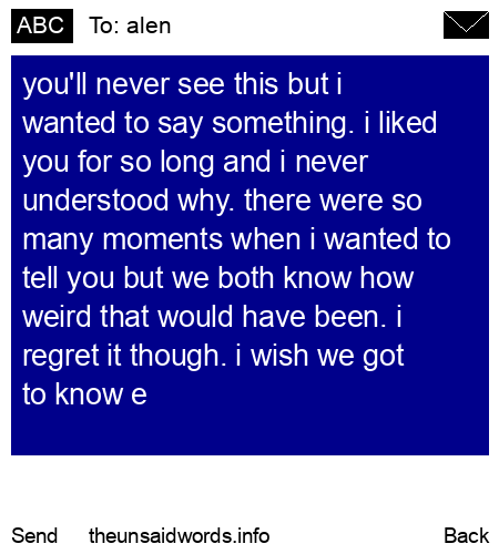 unsent message to alen
