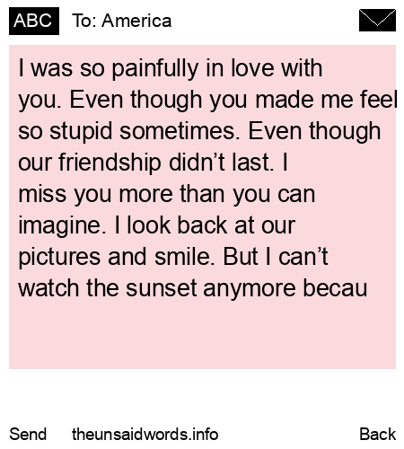 unsent message to America