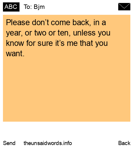 unsent message to Bjm 