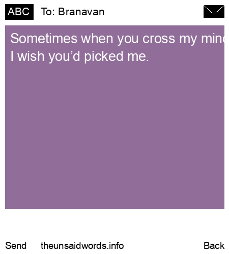 unsent message to Branavan
