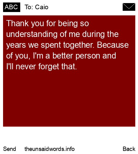 unsent message to Caio