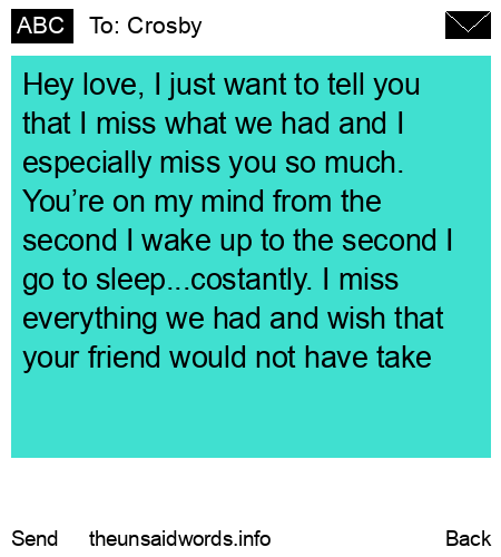 unsent message to Crosby