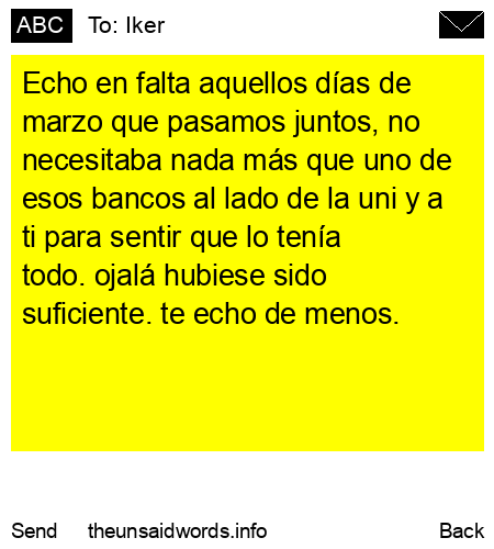 unsent message to Iker