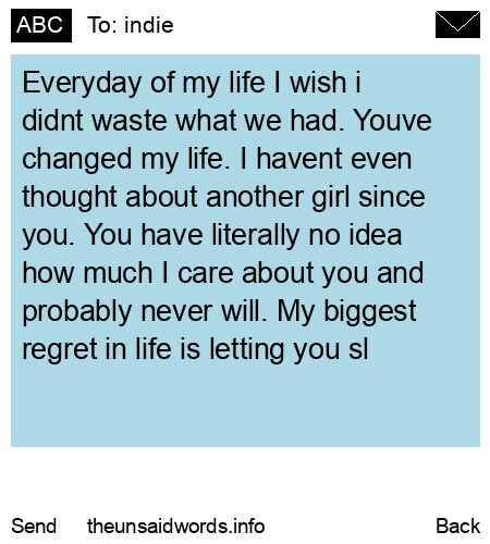 unsent message to indie