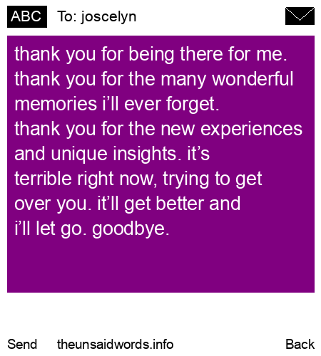 unsent message to joscelyn